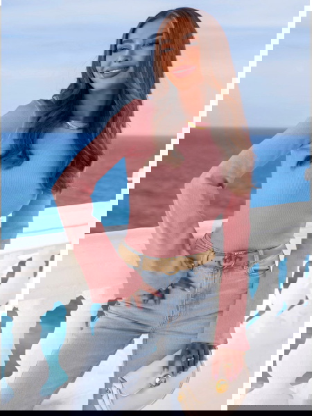 Prążkowana bluzka z... 2