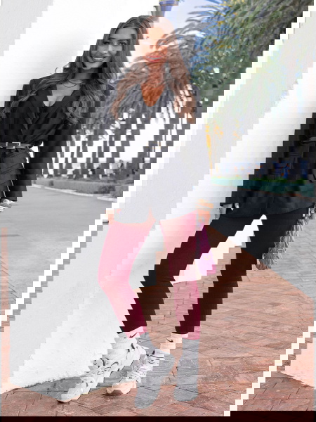 Bordowe prążkowane...