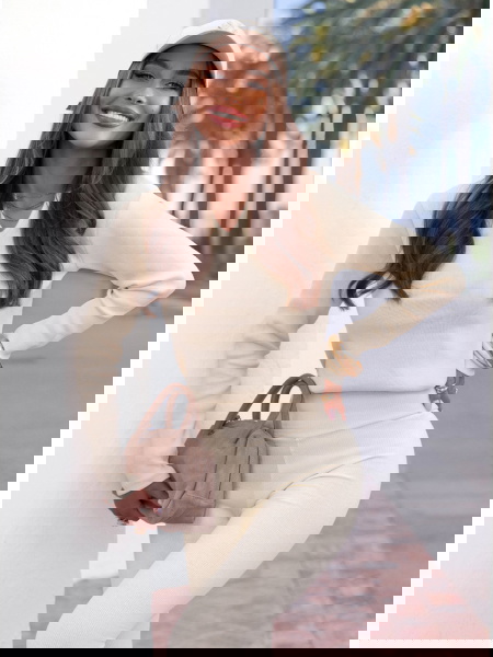 Prążkowany komplet spodnie...