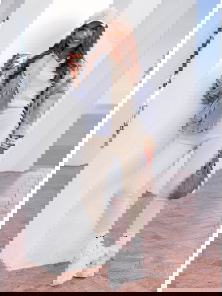 Prążkowany komplet spodnie... 2