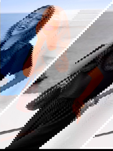 Czarny komplet bluzka z... 2