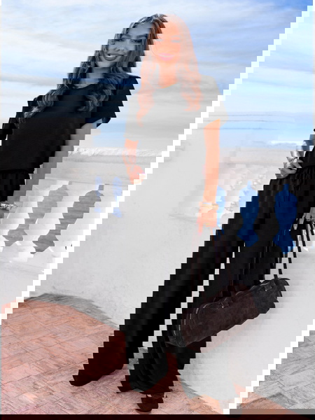 Czarny komplet bluzka z...