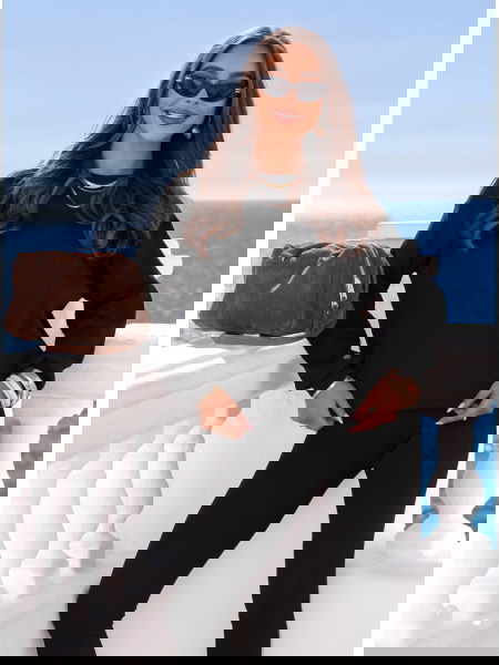 Czarny prążkowany komplet...