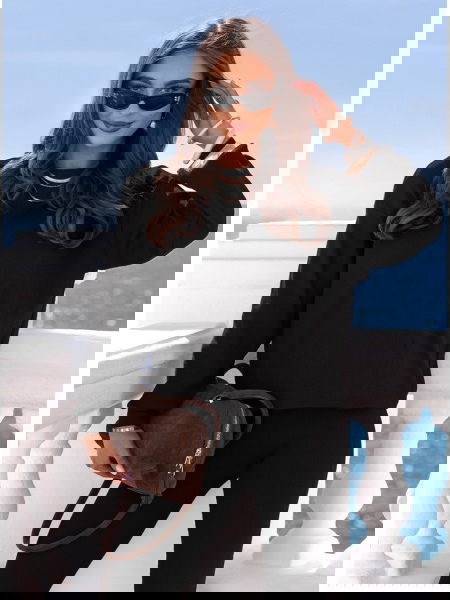 Czarny prążkowany komplet... 2