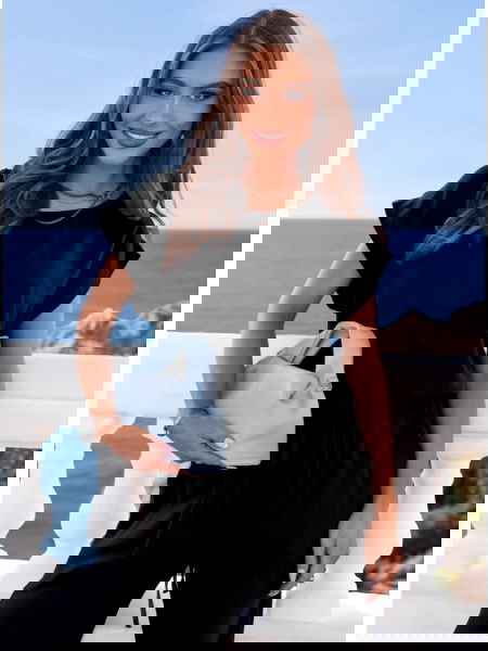 Czarny komplet bluzka z...