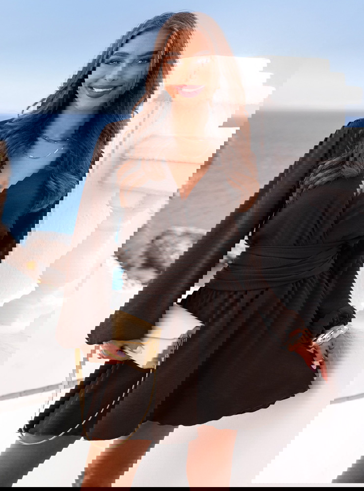 Czekoladowy kombinezon jak sukienka z...