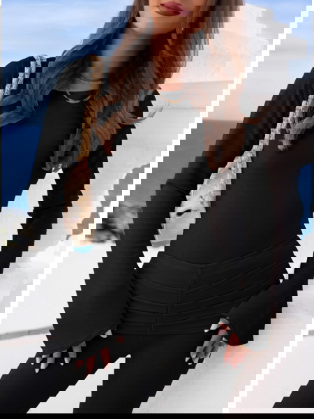 Czarny komplet bluzka i... 2