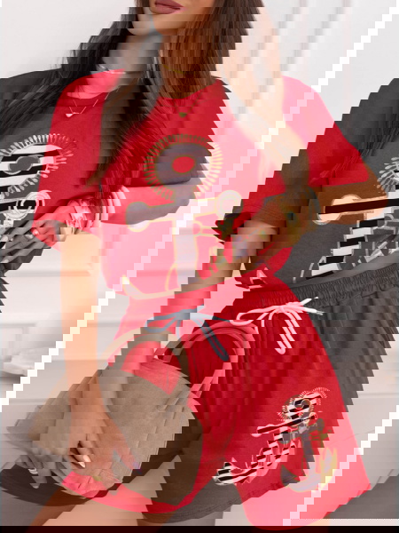 Malinowy komplet bluzka i... 2