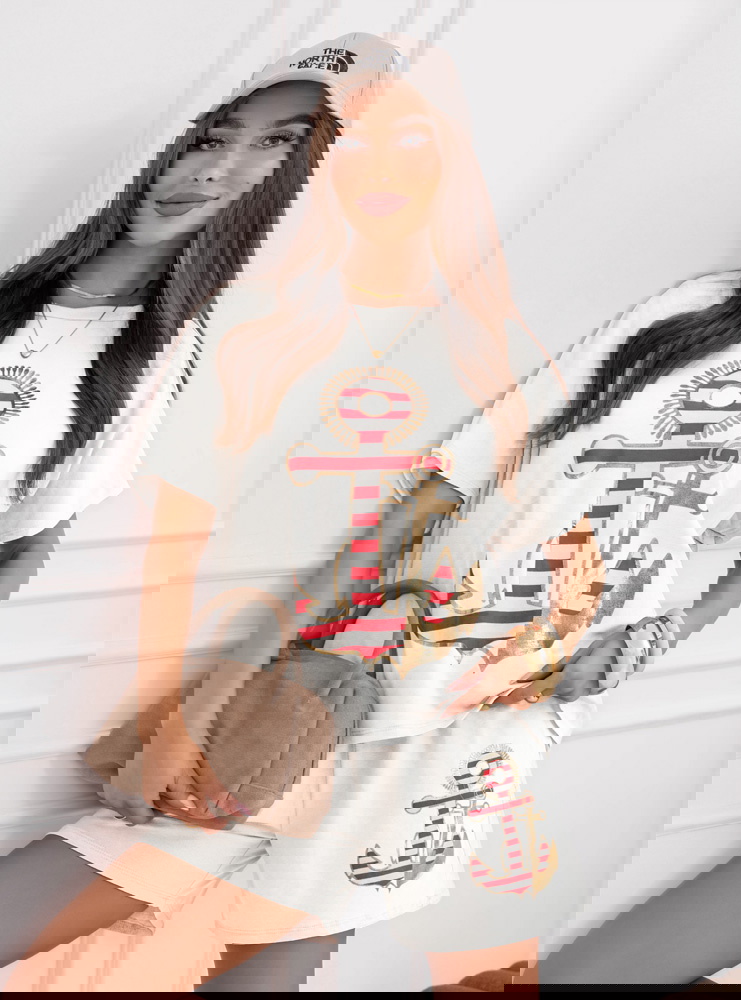 Biały komplet bluzka i spodenki...