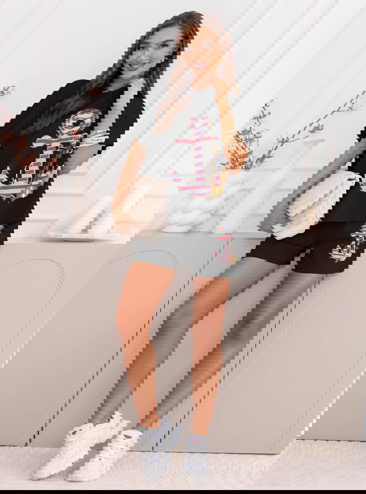 Czarny komplet bluzka i spodenki...