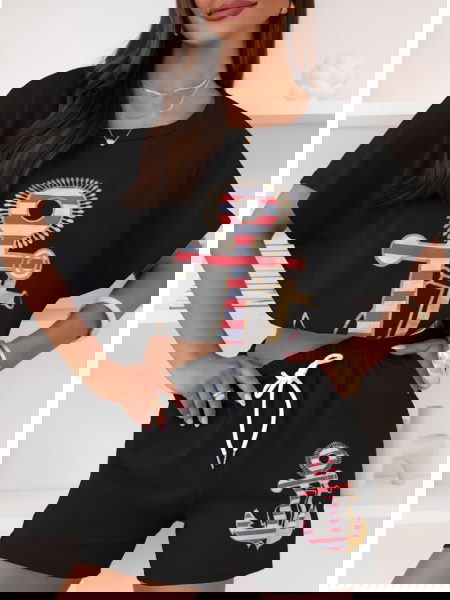 Czarny komplet bluzka i... 2