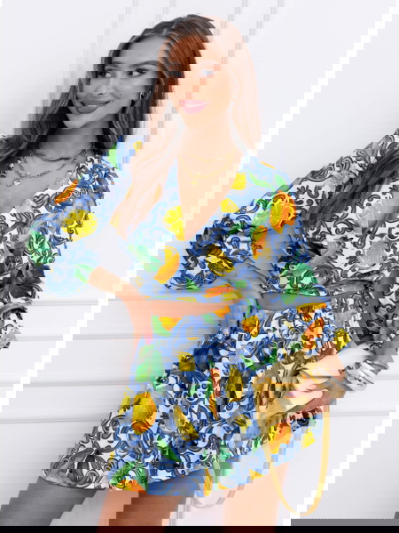 Wzorzysty komplet top i...