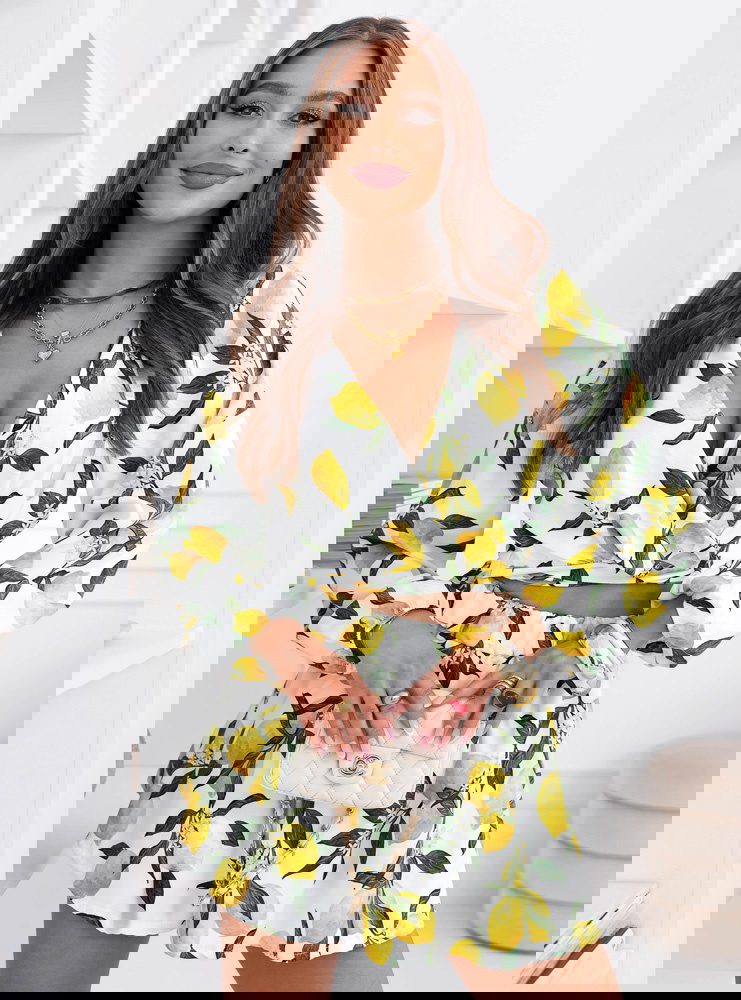 Wzorzysty komplet top i spodenki...