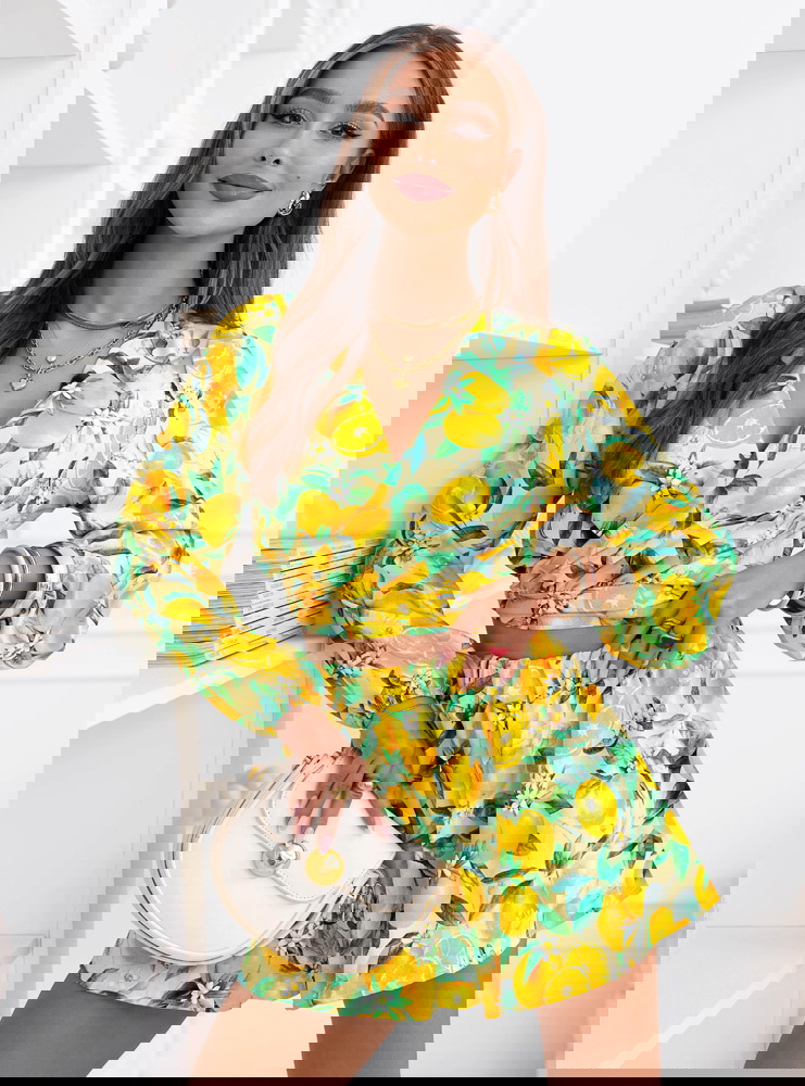 Wzorzysty komplet top i spodenki...