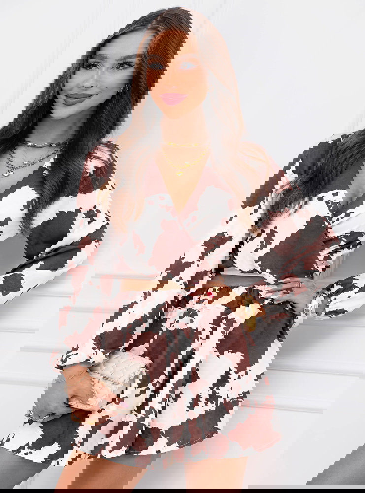 Wzorzysty komplet top i spodenki...