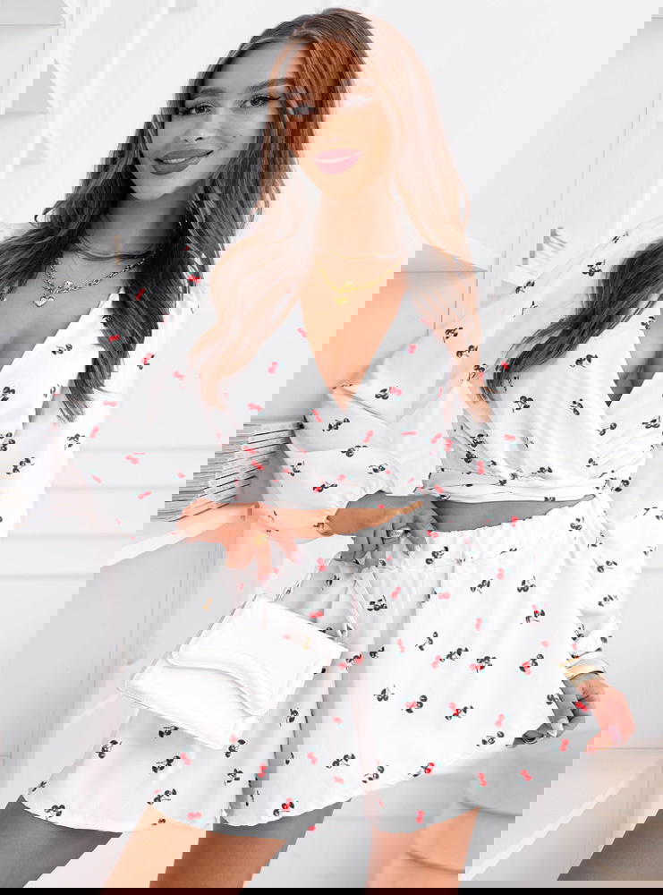 Wzorzysty komplet top i spodenki...