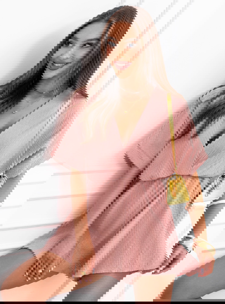 Muślinowy kombinezon z przekładanym...