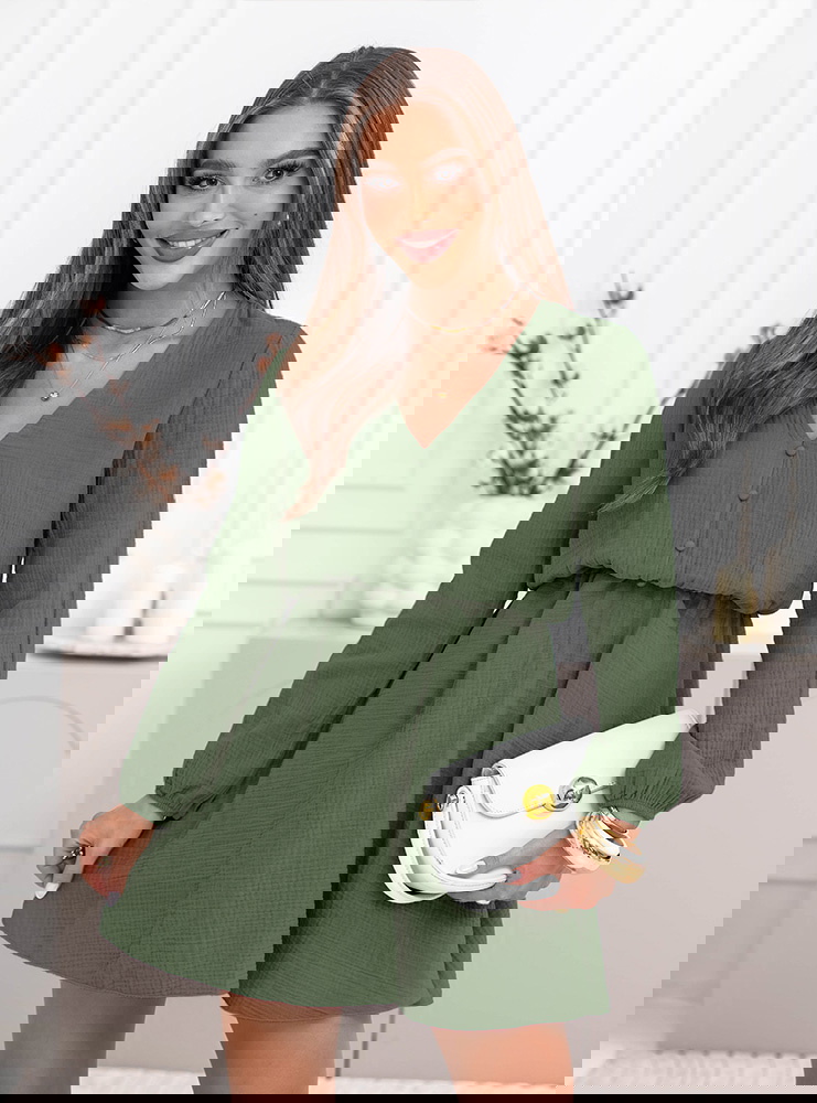 Muślinowa rozkloszowana sukienka mini...