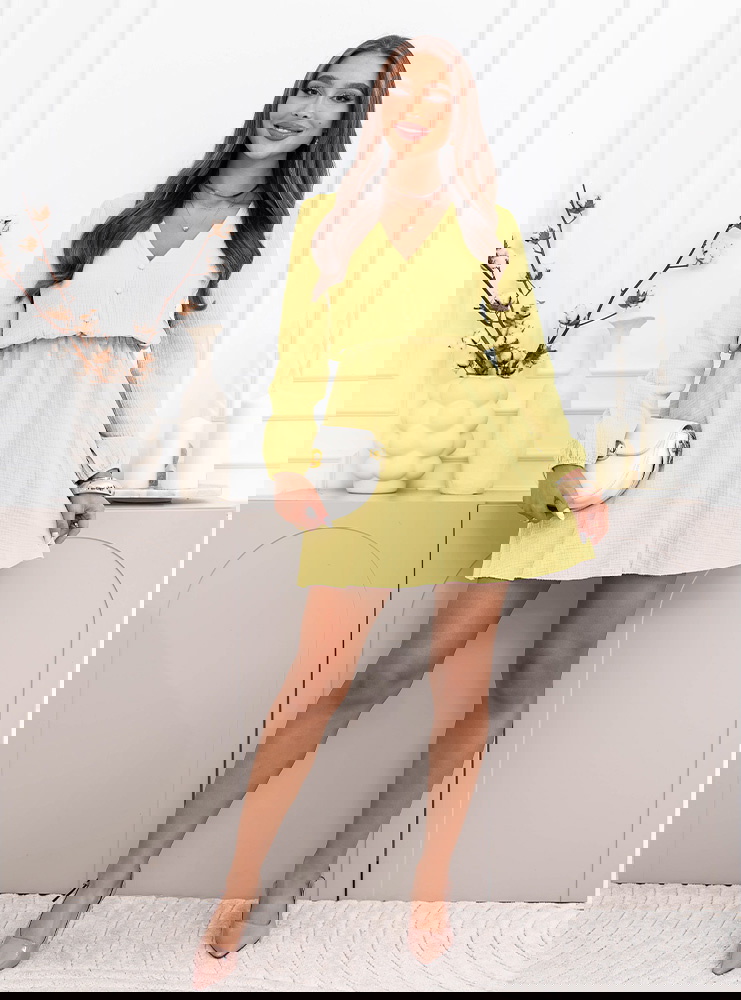 Muślinowa rozkloszowana sukienka mini...