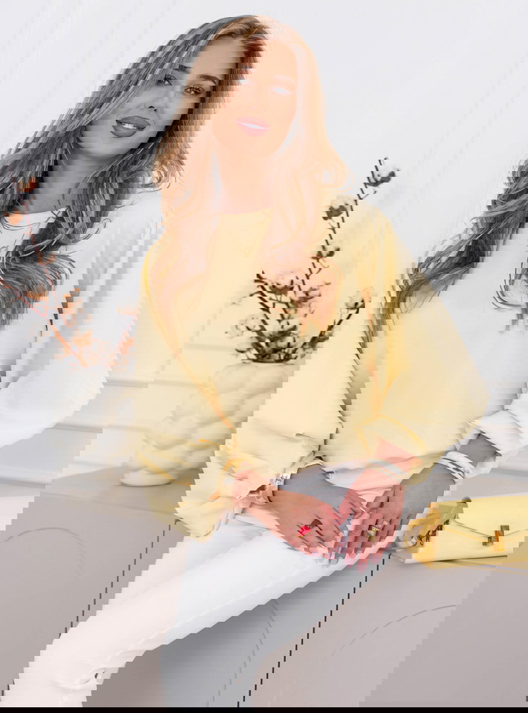 Bluzka z bufiastymi rękawami Perthanne - masełkowa