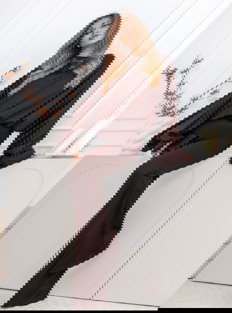 Czekoladowy komplet bluzka i spodnie...