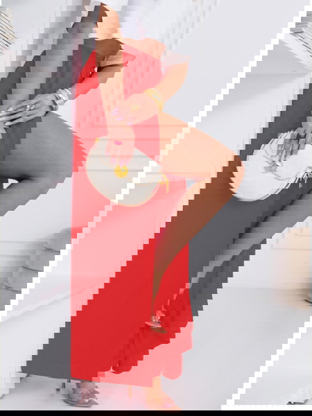 Malinowe spodnie z... 2