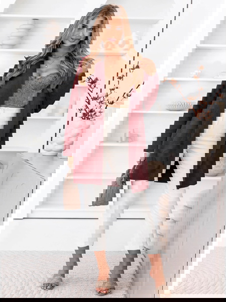 Bordowy lekki płaszczyk z... 2