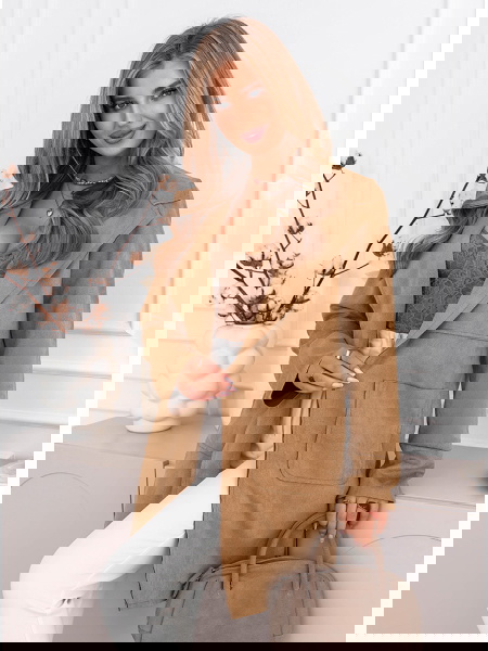 Beżowy lekki płaszczyk z... 2