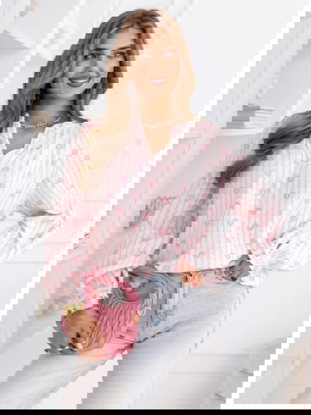 Muślinowa koszula w paski...