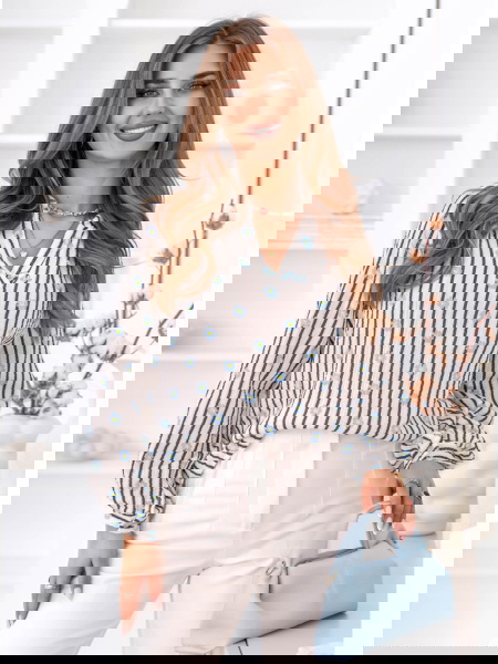 Muślinowa koszula w paski...