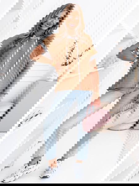 Beżowa bluzka z kapturem... 2