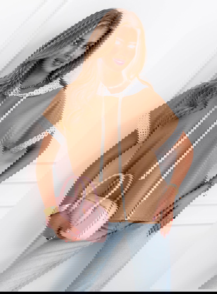 Beżowa bluzka z kapturem Nanelia