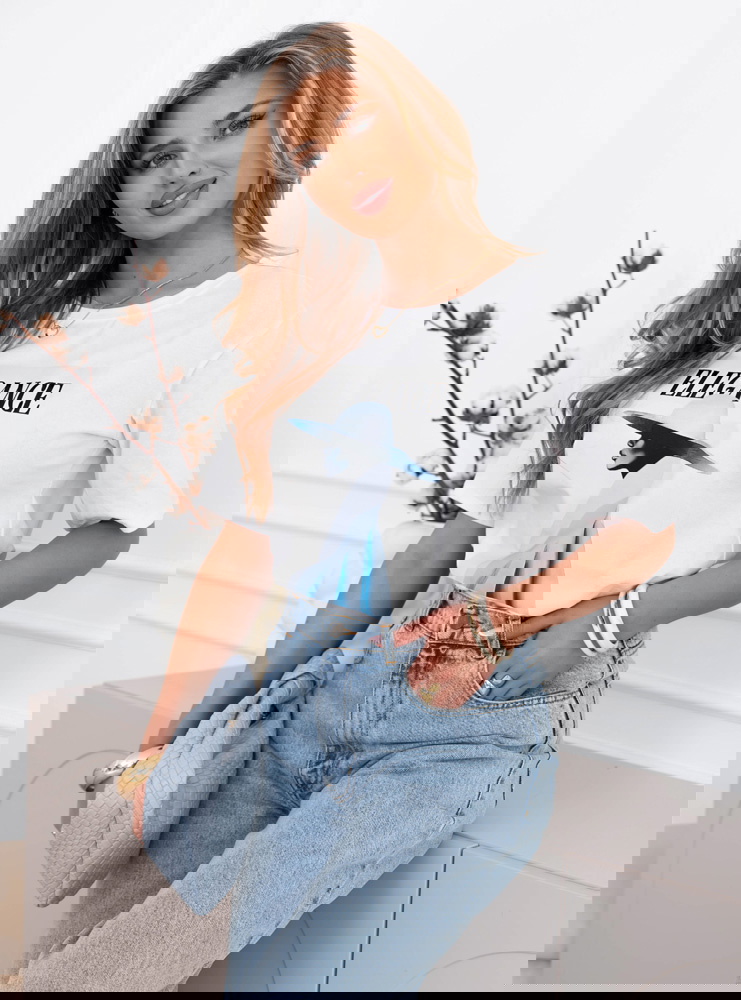 Koszulka z błękitnym nadrukiem Marylynn