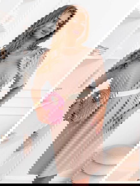 Beżowa sukienka mini z... 2