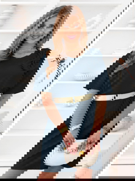 Granatowa sukienka mini z...