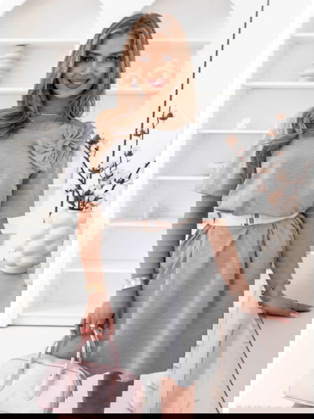 Szara sukienka mini z... 2