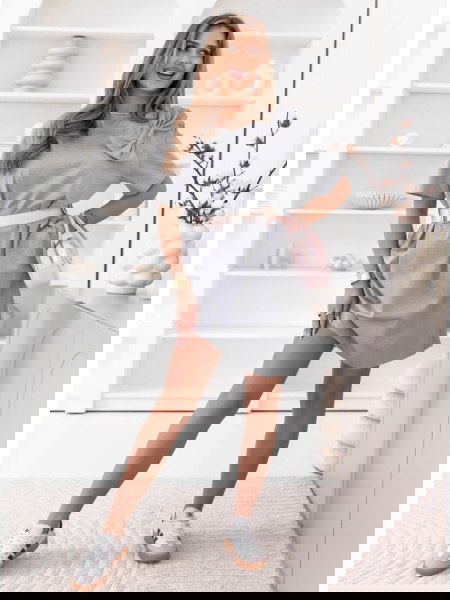 Szara sukienka mini z...