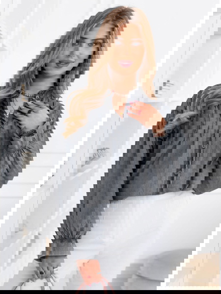 Grafitowa koszula zapinana...