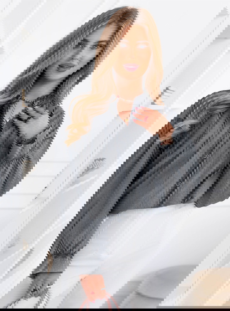 Grafitowa koszula zapinana na guziki...