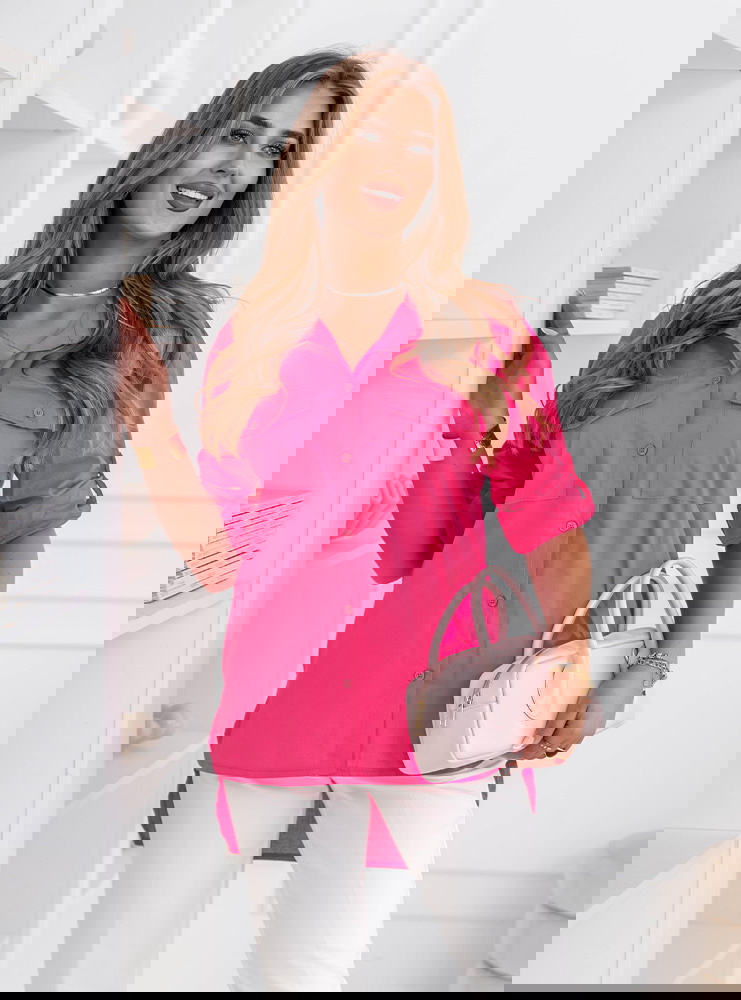 Różowa koszula zapinana na guziki Juanna