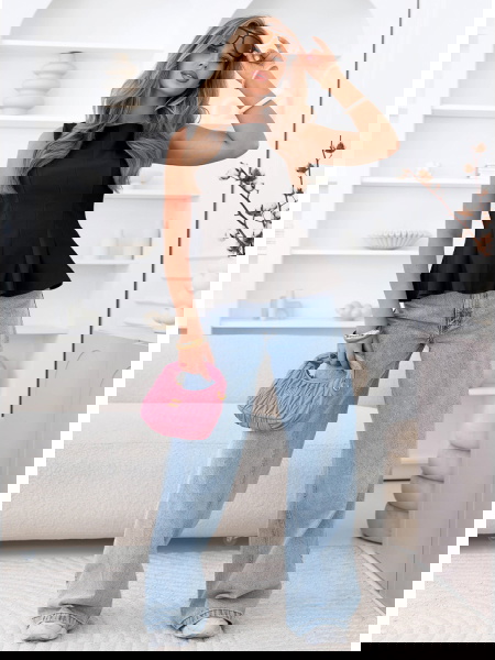 Czarna dopasowana bluzka z... 2