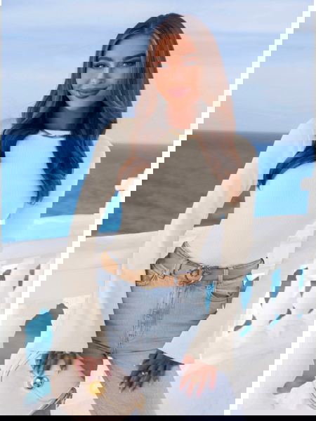 Prążkowana bluzka z... 2