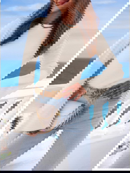 Prążkowana bluzka z...