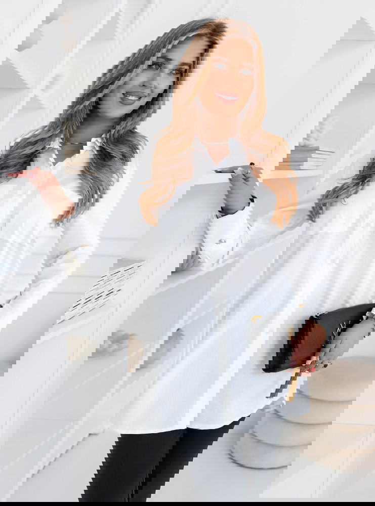 Biała koszula z kieszeniami Patrianna