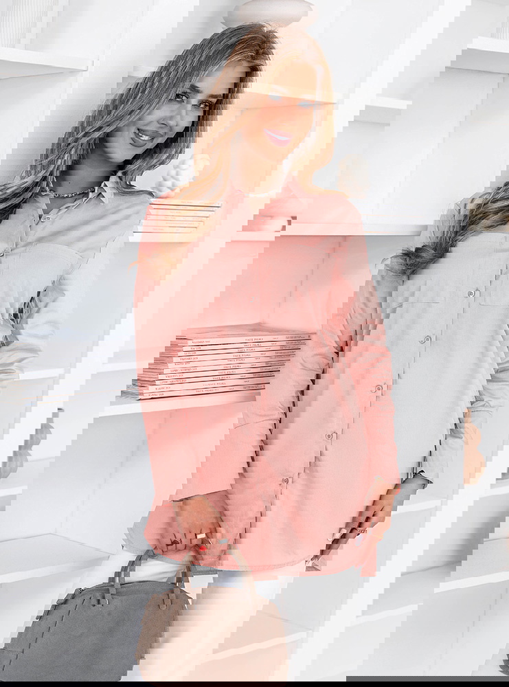 Pudrowa koszula z kieszeniami Patrianna