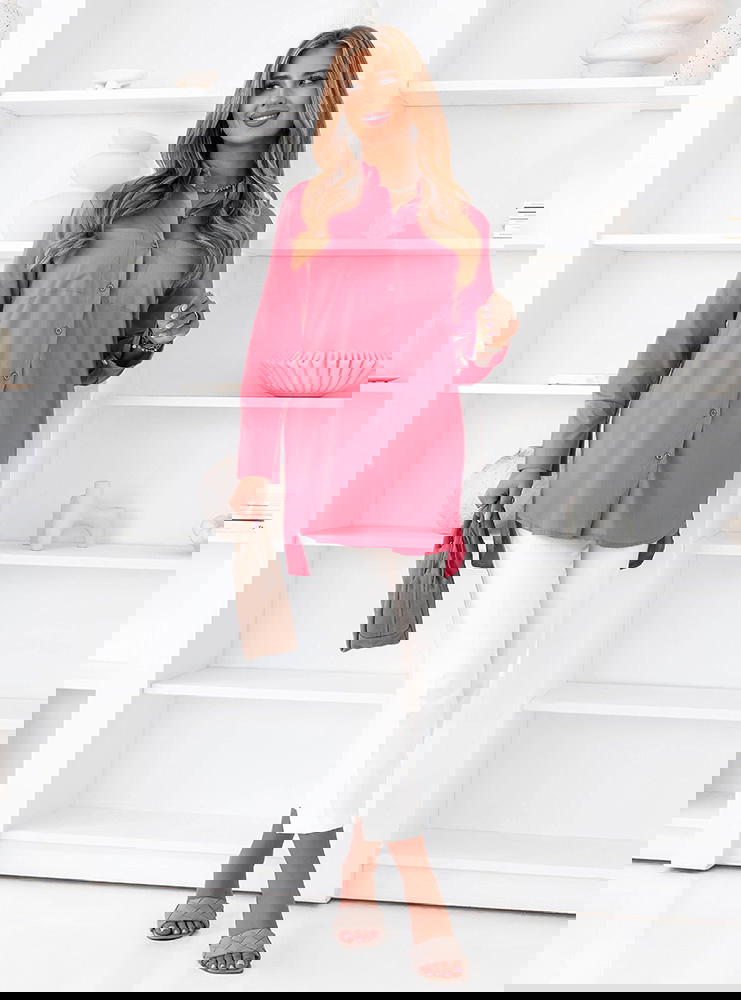 Różowa koszula z kieszeniami Patrianna