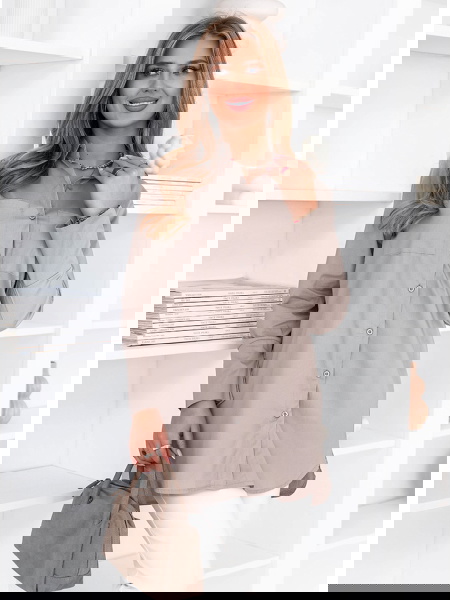 Ciemnobeżowa koszula z... 2