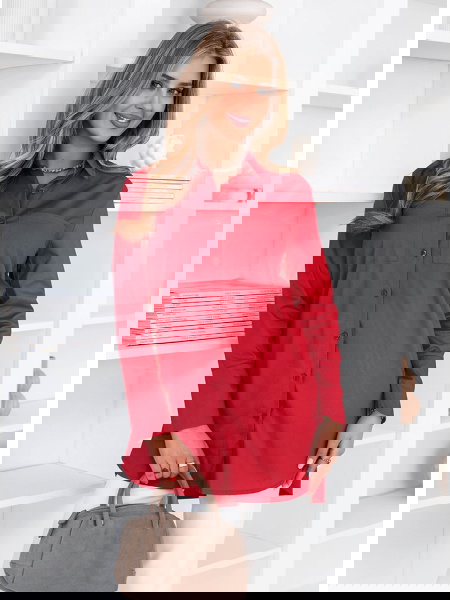 Malinowa koszula z...