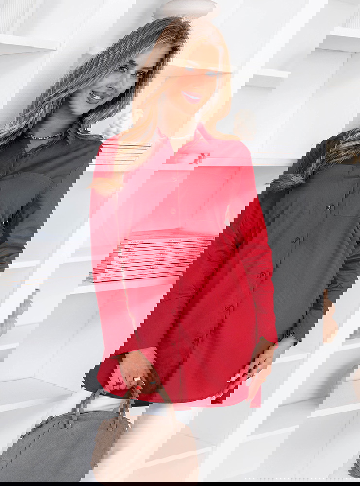 Malinowa koszula z kieszeniami Patrianna