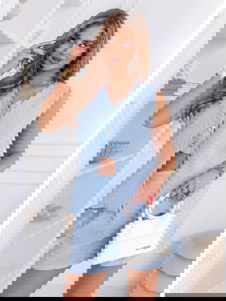 Błękitny komplet spodenki i...